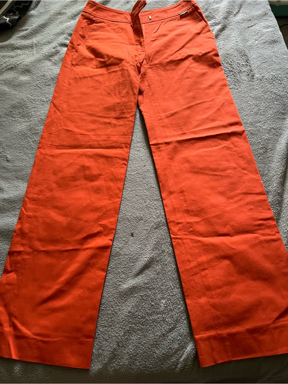 Burberry Orange Boot Cut Flare Pants
